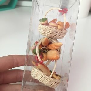 Handmade Bakery bread basket miniature charms 3